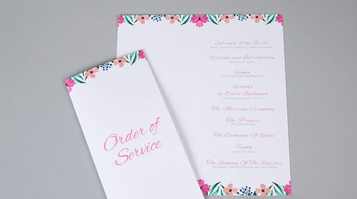 Folded Order of Service